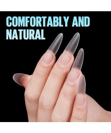 Tomicca 510 Pieces Clear Nail Tips Set - Long Oval French Fake Nails for DIY & Nail Studios - 12 Sizes Acrylic Half Cover - Buy Online on GoSupps.com