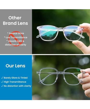 GUDVUE Blue Light Glasses for Men & Women - Anti Glare UV400 Eye Strain Relief for Computer Gaming TV & Phones - Stylish Grey/Silver Frames - Buy Online on GoSupps.com