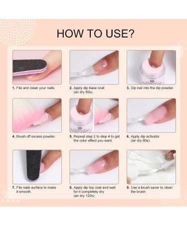 SAVILAND Dipping Powder Liquid Set - 30ml Brush Saver & 15ml Base/Top Coat Gel Activator - Dip Powder Nail Kit - No Curing Needed - Buy Online on GoSupps.com