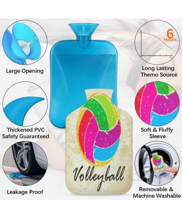 Retro Volleyball Heat Bottle with Cover - 2L PVC Sports Hand & Foot Warmer for Pain Relief & Cold Therapy - Buy Online on GoSupps.com