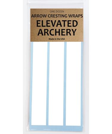 Elevated Archery 6" Standard Diameter Arrow Cresting Wraps for Carbon Shafts - Pack of 12 White