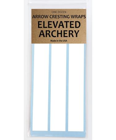 Elevated Archery Small Diameter Arrow Cresting Wraps for Carbon Shafts - Pack of 12 White 6"