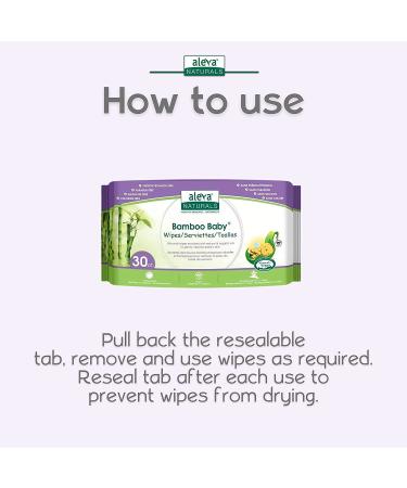 Aleva Naturals Bamboo Baby Wipes 30 Wipes - Buy Online on GoSupps.com