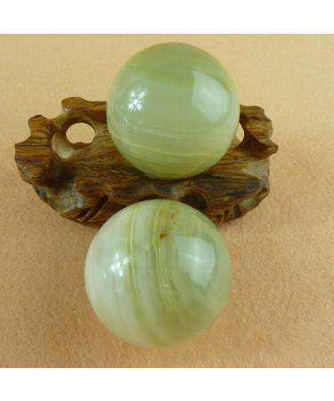 Schungit Massage Ball Set - Intensive Crystal Massage & Health Care | Chinese Meditation Hand Balls for Wellness & Movement - Buy Online on GoSupps.com