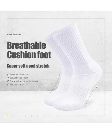SOX TOWN Men's Moisture Wicking Combed Cotton Crew Socks White 10-13 - Buy Online on GoSupps.com