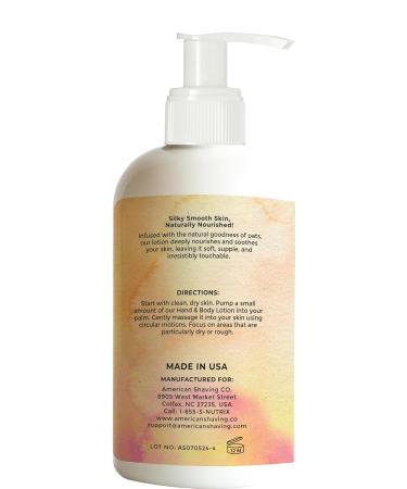 American Shaving Co. Calmara Nourishing Hand & Body Lotion With Oat Milk 8 Oz Made in USA Gentle Formula Quality Potent Ingredients Non-GMO GMP Certified Cruelty-Free Products - Buy Online on GoSupps.com