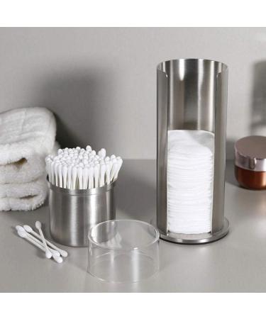 Raguso 2-Piece Cotton Pads Holder - Stainless Steel Makeup Organizer & Cotton Swab Storage Box with Lid for Q-Tips - Buy Online on GoSupps.com