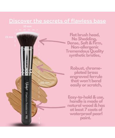 Nanshy Flat Kabuki Foundation Brush - Flawless Liquid & Cream Application | Onyx Black | International Shipping - Buy Online on GoSupps.com