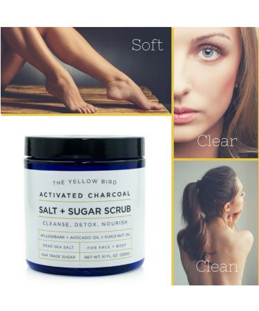 Natural Activated Charcoal Scrub with Dead Sea Salt & Sugar - Deep Cleansing Exfoliator for Face & Body, Minimizes Pores, Fights Cellulite, Acne, Blackheads, Scars & Wrinkles - Buy Online on GoSupps.com