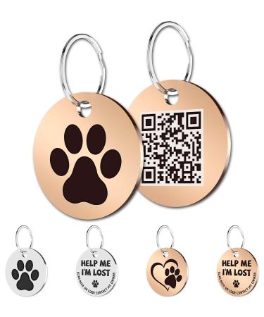 Myluckytag stainless steel QR code pet ida katzen brands-pet online profile-scan qr reception instant pet location alert email paw red gold