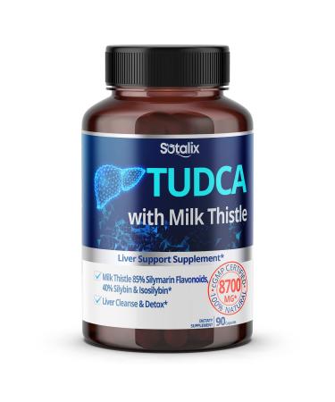 SOTALIX SUPPLEMENT TUDCA with Milk Thistle 8700mg 85% Silymarin Flavonoids for Liver Health Support Bile Flow- Made in The USA