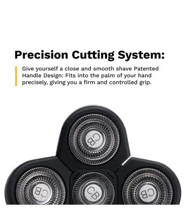 Bald Buddy 5-Blade Replacement Shaving Head - Rotary Wet/Dry Shaver for Coarse Hair | For Head, Arms, Legs, Back, Chest | Men and Women - 1 Unit - Buy Online on GoSupps.com