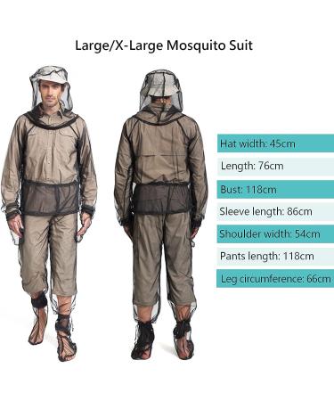 Complete Mosquito Net Suit with Hood, Face Cover, Pants, Gloves & Storage - Repellent Clothing for Outdoor Activities - Buy Online on GoSupps.com