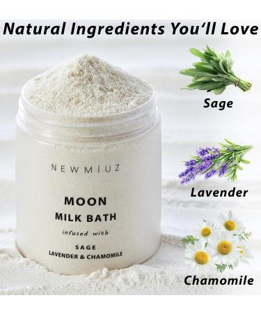 Sage Moon Milk Bath Soak - Lavender Chamomile - Moisturizing Spa Bath Salt for Women - Stress Relief & Skin Softening - Birthday Gift Idea - Buy Online on GoSupps.com