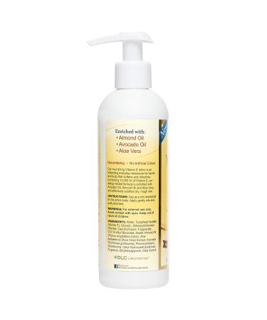 De La Cruz Vitamin E Lotion 12,000 IU for Dry Skin - Moisturizing Body Lotion 8oz - Made in USA - Buy Online on GoSupps.com