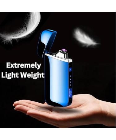 Serenib Electric Dual Arc Plasma Lighter 1 Pack Rechargeble Upgraded with Battery Indicator and Gift Box Windproof Flameless Electric Candle Lighters Camping Hiking Gifts for Men - Gold - Buy Online on GoSupps.com