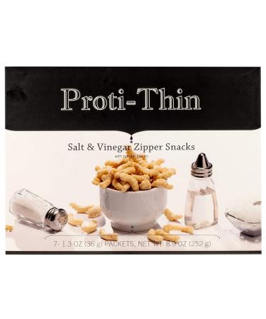 Proti-Thin High Protein Salt & Vinegar Zipper Snacks 15g Protein Low Calorie Low Fat Low Sugar Gluten Free Aspartame Free Ideal Protein Compatible Crunchy Diet Snack 7 Count Box - Buy Online on GoSupps.com