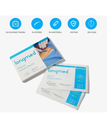 Longmed Zipper Painless Zip Sutures for Laceration Repair - 2.36x2.76 Inch, 2 Pieces/Box - Buy Online on GoSupps.com
