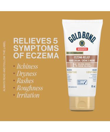 Gold Bond Medicated Eczema Relief Hand Cream 85ml Tube Steroid Free Moisturizing Hand Cream With 2% Colloidal Oatmeal to Relieve Rashes Itching and Irritation Associated With Eczema - Buy Online on GoSupps.com