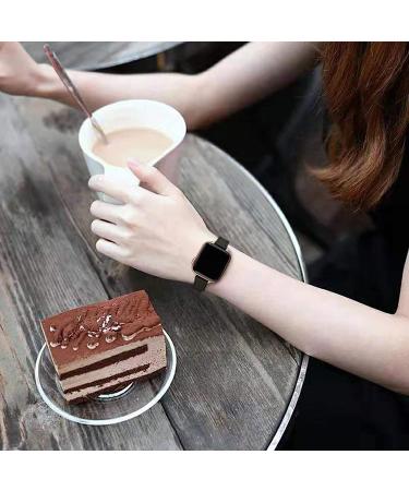 STIROLL Slim Leather Band for Apple Watch 38mm/40mm/41mm - Black/Rose Gold | Top Grain Leather Wristband for iWatch SE/8/7/6/5/4/3/2/1 - Buy Online on GoSupps.com