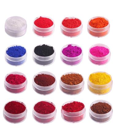 Merkts 16 Colors Edible Lipstick Pigment Powder Pigments DIY Natural Mineral Powder for Lip Gloss