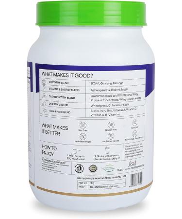Oziva Protein & Herbs Men with Multivitamins Ashwagandha Brahmi Maca Musli - 2.2 lbs Chocolate | Boost Stamina, Lean Muscles & Recovery | Soy Free, Gluten Free, Non GMO - Buy Online on GoSupps.com