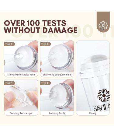 Saviland Nail Stamp Set - French Nail Art Stamper Kit with Silicone Tools for DIY Manicure - Perfect for Nail Polish & Tips - Buy Online on GoSupps.com
