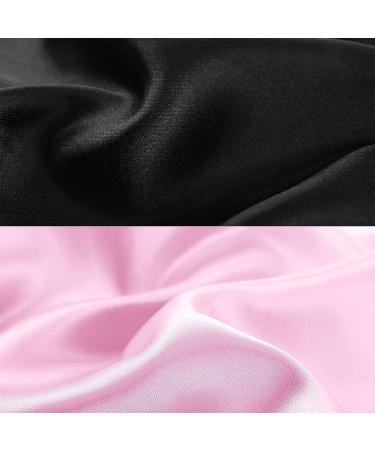Satin Silk Extra Large Jumbo Adjustable Double Layer Reversible Hair Cap for Women - Pink Black&Pink - Buy Online on GoSupps.com