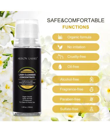 Eyelashes Cleaner Concentrate 100ml | Foam Shampoo for Extensions & Natural Lashes | Paraben & Sulfate Free | Fressia | Salon & Home Use - Buy Online on GoSupps.com