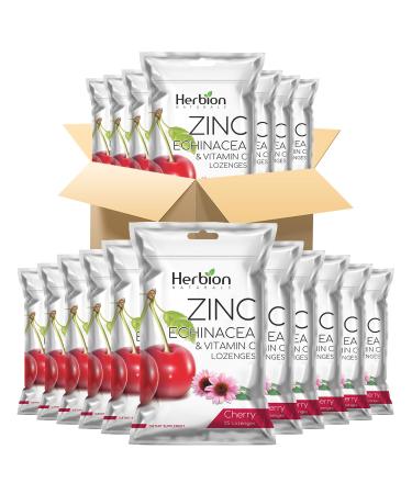 Herbion Naturals Zinc Echinacea & Vitamin C Lozenges with Natural Cherry Flavor - 25 CT Dietary Supplement for Adults & Children 5+ Supports Immune System Promotes Wellness for the Whole Family