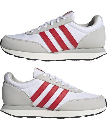 Buy adidas Men's Run 60s 3.0 Shoes - Low (Non Football) | EU Size 45 1/3 | Ftwr White/Better Scarlet/Grey One - International Shipping Available - Buy Online on GoSupps.com