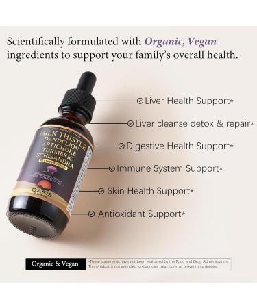 Organic Milk Thistle Extract Liquid for Liver Cleanse Detox & Repair Silymarin Milk Thistle Drops Supplement with Dandelion & Artichoke for Liver Support Vegan Alcohol-Free 2 FL OZ 2 Fl Oz (Pack of 1) - Buy Online on GoSupps.com
