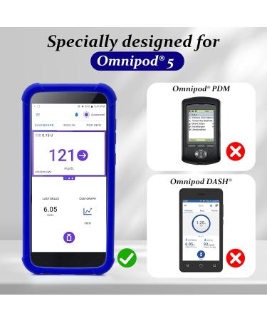 Omnipod 5 Silicone Protective Cover | Shockproof PDM Case with AirTag - Youshares (Blue) - Buy Online on GoSupps.com