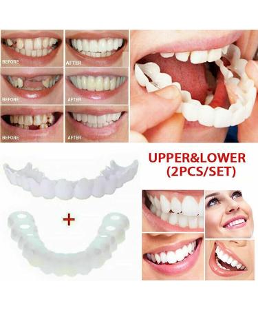 2 PCS Temporary Fake Teeth Veneers Dentures for Men and Women - Perfect Smile Solution - Buy Online on GoSupps.com