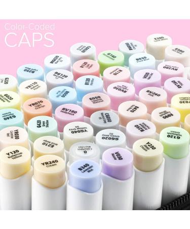 Ohuhu Pastel Markers Brush Tip - 48 Sweet Pastel Colors - Dual Tipped Alcohol Markers for Artists - Honolulu - Buy Online on GoSupps.com