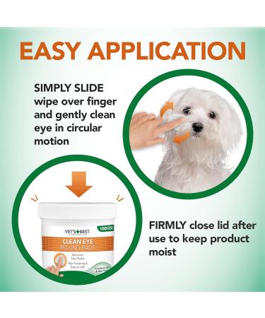 Buy Vets Best Dog Eye Wipes - 100 Pieces | Gentle Care for Your Dog's Eyes | International Shipping Available - Buy Online on GoSupps.com