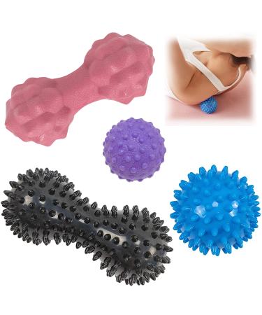 Hedgehog ball set 4 pieces knob ball massage massage ball with knobs massage ball hand rolling massage let your body relax