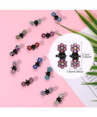 96 Rhinestone Mini Flower Hair Claw Clips - Assorted Colors for Women and Girls - Buy Online on GoSupps.com