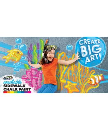 RoseArt Washable Sidewalk Chalk Paint Super Set - 8 Colors, 2 Foam Brushes - Buy Online on GoSupps.com