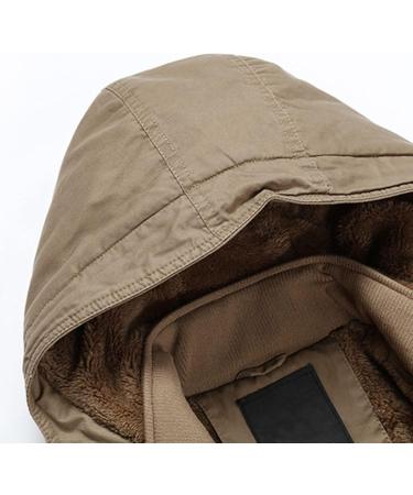Hanxiulin Men's Oversized Plush Hoodie Jacket - Warm Reversible Winter Coat - Lightweight Khaki Outdoor Jacket XXL - Buy Online on GoSupps.com
