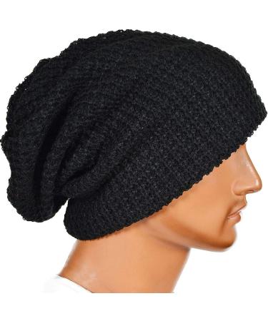 FORBUSITE Mens Long Slouchy Beanie Knit Cap - B08 Black - Buy Online on GoSupps.com