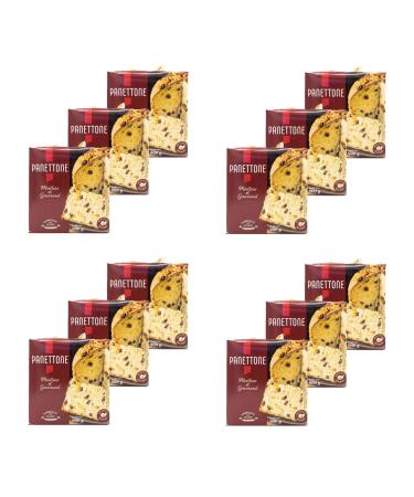 Pure butter panettone made in Italy - pack of 12 boxes of 900g - pastry with natural sourdough, dried raisins and walnuts