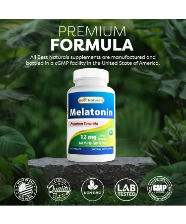 Best Naturals Melatonin 12 mg (1 Year Supply) - Drug-Free Nighttime Sleep Aid - Melatonin for Sleep and Relaxation 365 Count (365 Count (Pack of 3)) - Buy Online on GoSupps.com