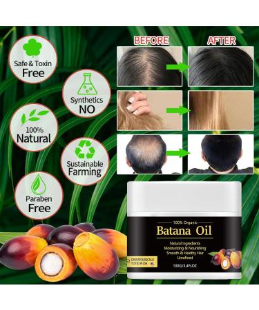 Batana Hair Oil - 100% Natural Batana Oil for Hair Growth Prevents Hair Loss Restores & Thickens Hair | Organic Serum for Men & Women - Buy Online on GoSupps.com