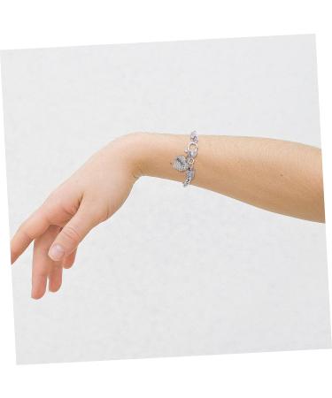 CALLARON 2pcs Heart Rhinestone Bracelet Girls Bracelets Bracelet for Couples Girls Gifts Wear-resistant Charm Bracelet Couple Gift Delicate Charm Bracelet Jewelry Miss Rhinestones Fine 21.5X3X1CMx3pcs Silverx3pcs - Buy Online on GoSupps.com