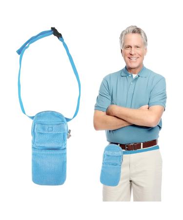 Urine Drainage Bag Holder Catheter Bag Covers with Adjustable Waist Strap & Catheter Pipe Cover Nephrostomy Drainage Bag Cover Blue