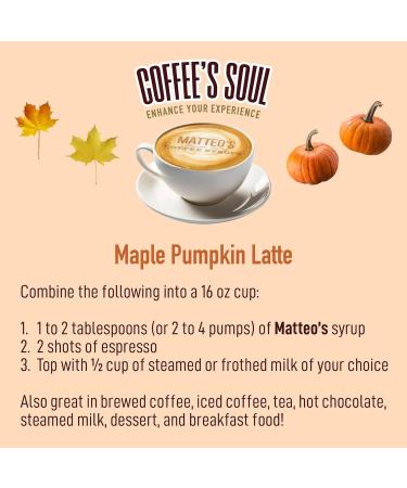 Matteo's Barista Style Sugar-Free Coffee Syrup Maple Pumpkin Flavor Zero Calories and Sugar Keto Friendly Ideal for Lattes Cappuccinos Espresso Americano Indulgent Taste 25.4 Oz 1-Pack 750 ml (Pack of 1) - Buy Online on GoSupps.com