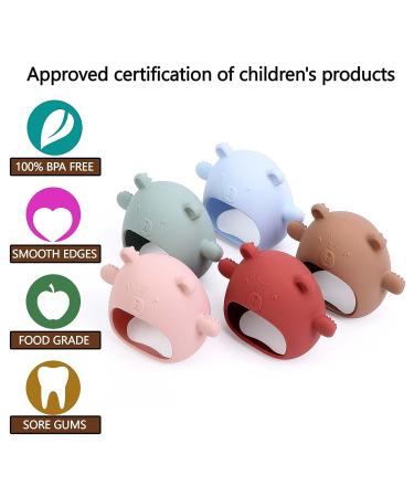Komfy LilLove Bear Mitten Teether for 3+ Months Babies - BPA Free, Anti-Drop, Sustainable, Washable & Non-Toxic - Caramel - Buy Online on GoSupps.com