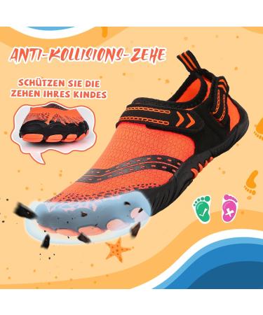 Ieilulu Children's Bathing Shoes - Velcro Water & Swimming Shoes for Girls - 28 EU Orange - Buy Online on GoSupps.com
