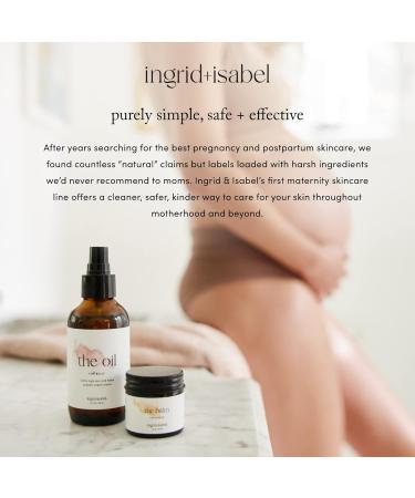 Ingrid & Isabel Organic Belly & Body Oil | Prevent Stretch Marks & Scars | Maternity Skincare 4 Fl Oz - International Shipping Available - Buy Online on GoSupps.com